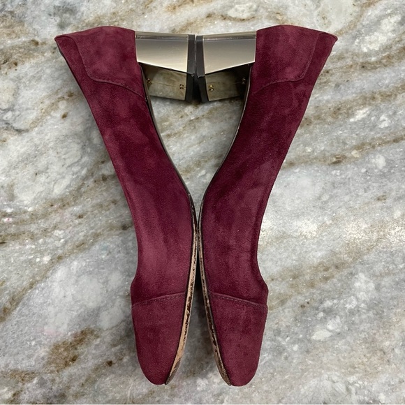 Tory Burch Evelyn 45mm Block Heel Pump Port Suede Leather Women’s 6.5 - Picture 7 of 15